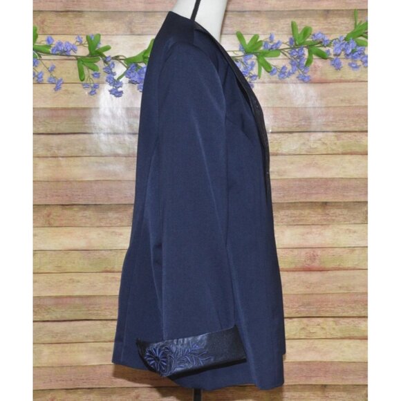 Vintage NWT ML Studio Women's Navy Blue Skirt Suit Plus Size 22W Career Church - Picture 7 of 16